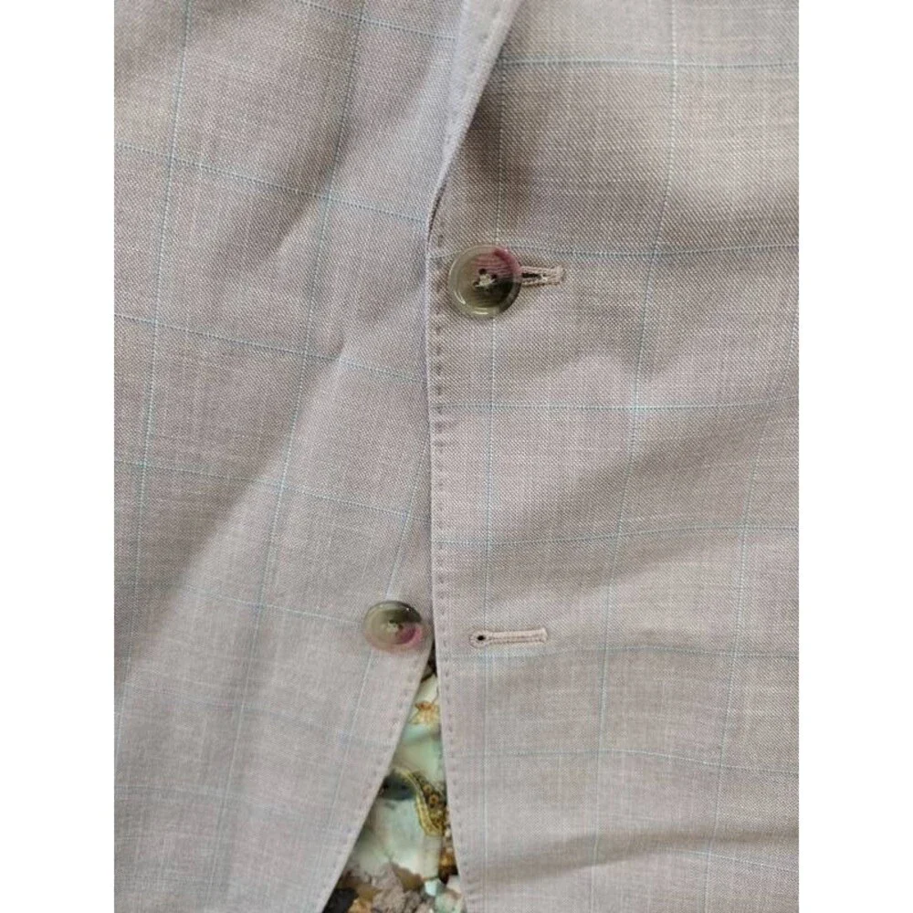 Tayion Collection Regular-Fit Suit Jacket Men's 46L Pink Flap Pocket Long Sleeve
